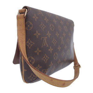 Louis Vuitton Monogram Tango Leather Bag Musette Shoulder Brown Short